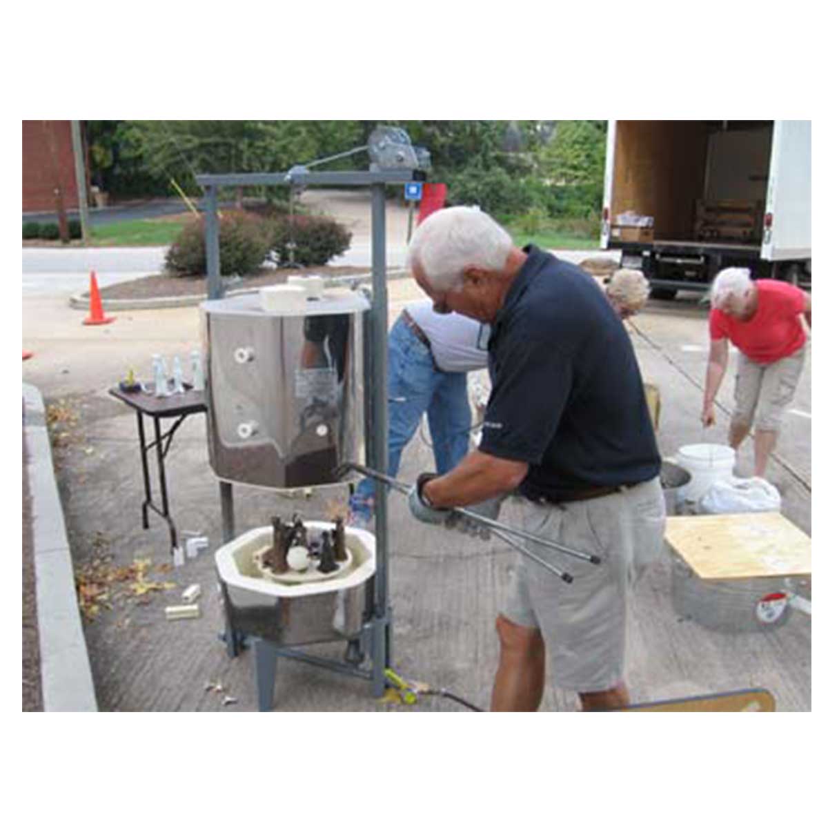 Olympic Raku 18 Kiln Firing in Progress